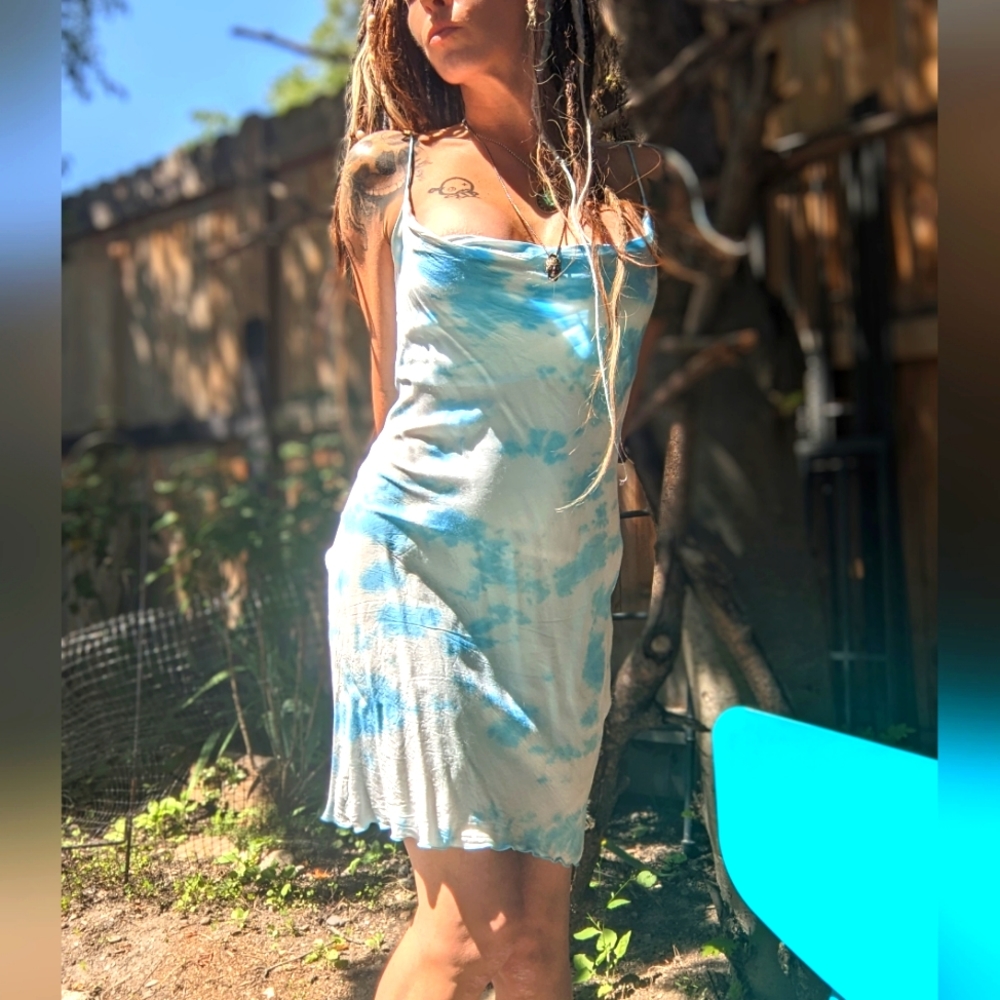 Satin mini slip dress